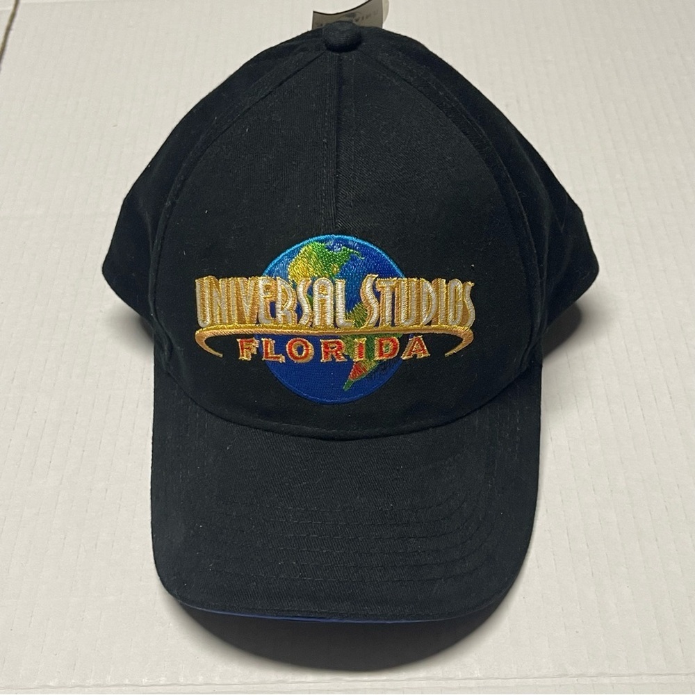 Vintage Universal Studios Florida Black Hat Adjustable Strap One Size NWT